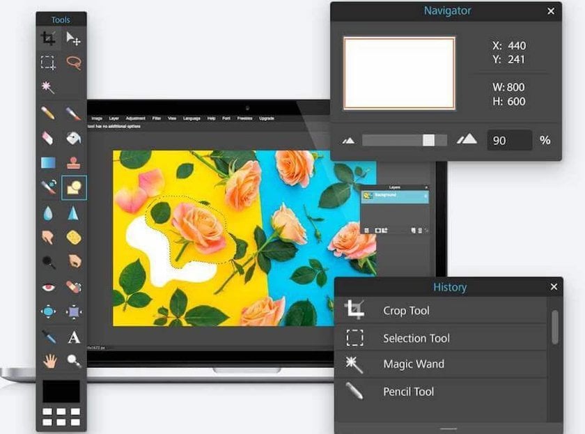 Pixlr Editor (Free Basic Plan) - best easy photo editing software