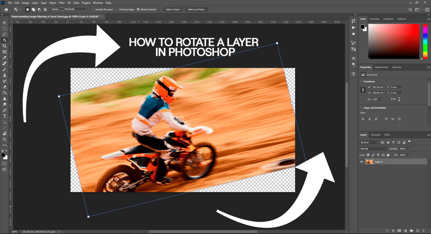 How to Rotate a Layer in Photoshop + Shortcut Keys Image1